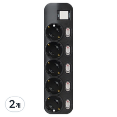 Turnon 防過載高容量牛奶色5孔延長線, 1m, 2個, 美式咖啡