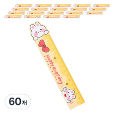 마켓감성 문구용품 휘어지는 눈금자, 행복한토끼, 60개
