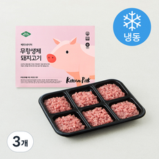 베리네이처 무항생제 인증 안심 돈육 다짐육 (냉동), 300g, 3개