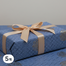 헬로우닝닝 종이 롤포장지 쌍복도 53cm x 20m, 청색, 5개