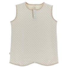 孩童素色鋪棉長版背心式睡衣