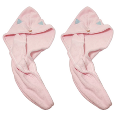 貓星人造型乾髮帽 65 x 25cm, 粉色, 2條