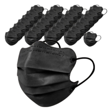 咪咪購物 蝶型口罩 黑色 80片 時尚百搭 三層防護 獨立包裝, 2盒