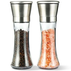 조니프리 스테인레스 그라인더 글라스 바디 양념통, 210ml, 2개