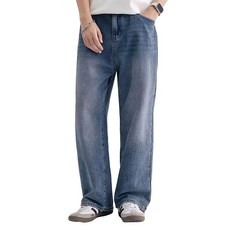 남성용 버뮤다 와이드 워싱 밴딩 청바지 YXD66