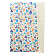 OhBabyLying 荳荳毯 冬季夾棉絨款, 黃底怪獸