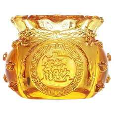 原藝坊 福袋琉璃聚寶盆套組, 黃水晶