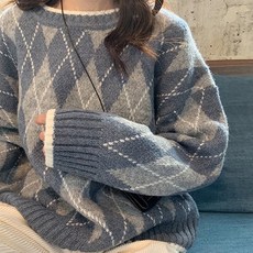 Awesomeful 女款青少年菱格紋針織衫