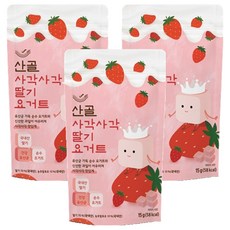 에코맘의산골이유식 산골 사각사각요거트 딸기, 15g, 3개