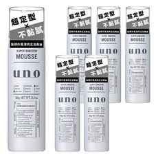uno 強硬作風清爽定型慕斯, 180g, 6瓶