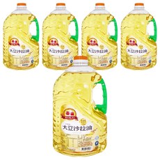 泰山 不飽和大豆沙拉油, 精選黃豆煉製, 含維生素E及不飽和脂肪酸, 適合各式烹調, 素食者適用, 5瓶, 2.6L