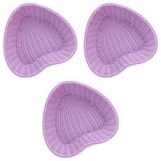 Block Mart 粉彩藤編愛心籃, 3個, 紫色