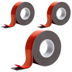 Skora 超強力泡棉雙面膠帶 戶外用 灰色 1.9cm x 2m, 3個