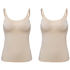 솔레일 여성용 소프트 에어 모달 심리스 무봉제 올인원 끈조절 나시 2p