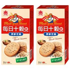 義美 每日十穀養生餅 燕麥芝麻, 171g, 2盒