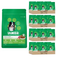 IAMS 愛慕思 健康優活 成犬營養配方乾糧, 雞肉口味, 1.5kg, 24包