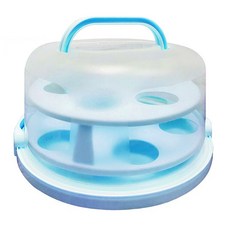 TRIARROW 三箭牌 大手提蛋糕盒 蛋糕收納盒 30x30x15.6cm 藍色, 1個