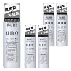 uno 強硬作風清爽定型慕斯, 180g, 5瓶