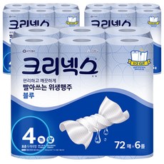 크리넥스 빨아쓰는 위생행주 블루, 72매, 18개