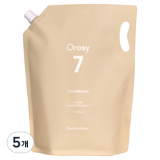 밤부베베 오롯이 세븐 아기세탁세제 리필용 시트러스블라썸, 5개, 1L