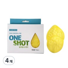 코젠더스 원샷 일회용 수세미, 노랑, 10개입, 4개