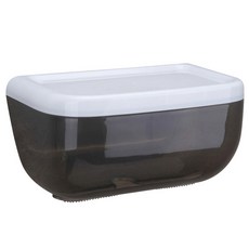 FANCY LIFE 壁掛式紙巾盒 優質PP, 23 x 13.5 x 12.5cm, 透明黑, 1個