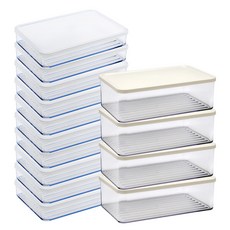 실리쿡 납작이 시스루 냉장고 용기 세트, 1세트, 14개