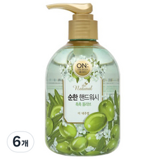 온더바디 더 내추럴 순한 핸드워시 촉촉 올리브, 6개