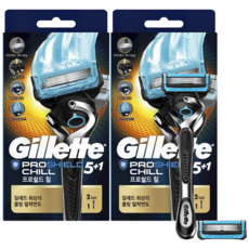 질레트 프로쉴드 칠 면도기 핸들 + 날 2p, 1개입, 2세트