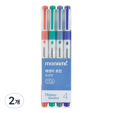 모나미 에센티 트윈 형광펜 4종 세트, 빈티지가든, 2세트