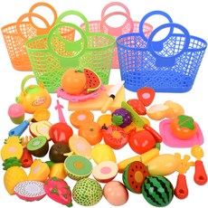 OZ TOY 市場購物籃 水果切切樂 扮家家酒玩具組, 隨機出貨, 1個