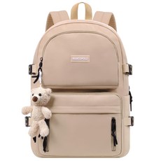 MARCO POLO 拉鍊後背包 MP3243+娃娃鑰匙圈, 淺褐色的
