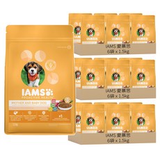 IAMS 愛慕思 健康優活 幼犬與懷孕母犬營養配方乾糧, 小麥, 1.5kg, 18袋