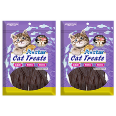 A star 貓專用無鹽無調味鱈魚香絲, 2個, 墨魚, 80g