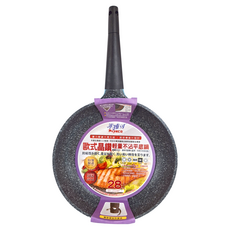 MiyAco 米雅可 歐式晶鑽輕量 不沾平底鍋 無蓋 MY-2028F-1, 28cm, 1個