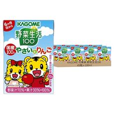 KAGOME 可果美 野菜生活100 幼兒綜合蔬菜&蘋果汁, 100ml, 45瓶