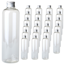 병도매닷컴 DT300 투명 음료용기 알루미늄 실버캡, 300ml, 24개