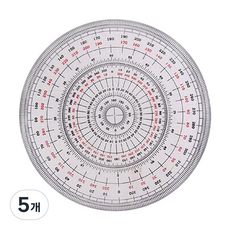 아트메이트 360도 전원분도기 15cm, 혼합색상, 5개