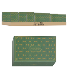 Pomei 博美 T10手提掀蓋盒 馥郁典藏 綠色 (無附繩) 紙類 台灣製, 1組