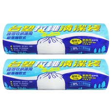 台塑 拉繩清潔袋 超特大 125L 15個入 業務經濟包 單張抽取式, 2包