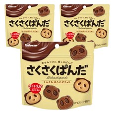Kabaya 卡巴 熊貓造型巧克力餅乾, 3包, 47g