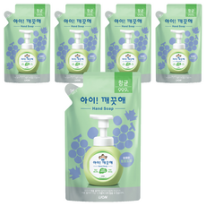 아이깨끗해 항균 폼 핸드솝 리필형 청포도, 200ml, 5개