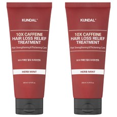 쿤달 10x 카페인 모발강화 탈모 트리트먼트 허브민트향, 2개, 200ml
