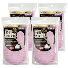 minono 米諾諾 去角質特粗沐浴手套, 顏色隨機, 4個, 1入