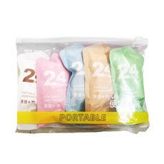 JieYiBang 一次性純棉內褲, Set 5件, 便攜式, L, 混色, 1組