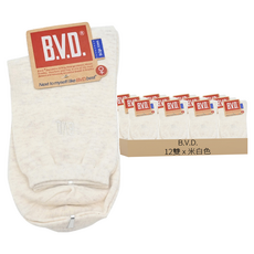 B.V.D. 3/4細針少女襪 BW501 米白色 12雙入