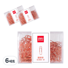 deLi 得力 玫瑰金迴紋針 78510, 160入, 6套