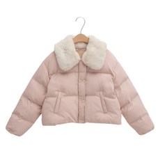 NAIN 女款短版毛領澎澎填充外套 R-JP-514