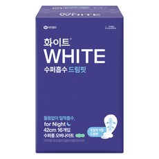 WHITE Dream Fit超吸收蝶翼衛生棉, 16片, 超長夜用型(42cm), 1包