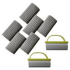 宇宙團塊 除塵除水海綿 3入+手柄一體式1入組 灰色, 2套